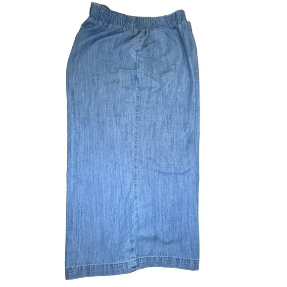 Woman within 20WP pull on wide leg light blue jean‎ capris - Picture 1 of 6